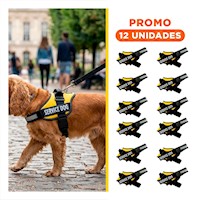 Pack12 Pechera Resistente para Perro de Servicio Talla M Amarillo