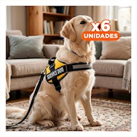 Pack6 Cinturon Ajustable para Perro de Servicio Talla M Amarillo Y+Papel Regalo