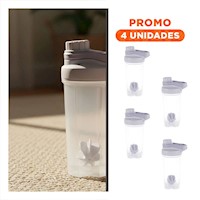 Pack4 Frasco Tomatodo Shaker 500ml Plomo Fácil de Usar para Batidos Hogar Y+Regalo Sticker
