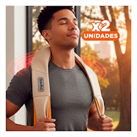 Pack2 Masajeador Portatil de Cuello Electrico Anaranjado Moderno Y+Regalo Sticker