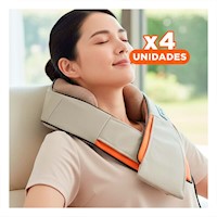 Pack4 Aparato Portatil Cervical Electrico Anaranjado para Viajes