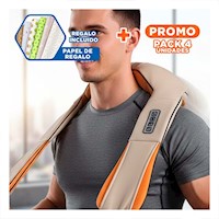 Pack4 Masajeador Personal Cervical Electrico Anaranjado para Hogar Y+Papel Regalo
