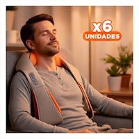 Pack6 Masajeador Profesional Cervical Electrico Anaranjado Moderno Y+Regalo Sticker