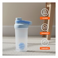 Botella Tomatodo Shaker 500ml Celeste para Batidos y Licuados Fitness Y+Ligas Regalo