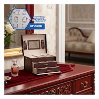 Alhajero Moderno de 3 Niveles Marron para Dormitorio Y+Regalo Sticker