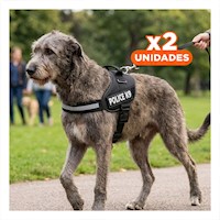 Pack2 Chaleco Canino Service Dog Talla XXL Negro para Apoyo Y+Papel Regalo