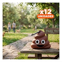 Pack12 Contenedor Resistente de Bolsas en Forma de Popo Marron Y+Papel Regalo