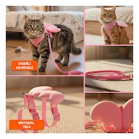 Soporte Ajustable Pet con Alitas Pequenas Rosado para Paseos Seguros Y+Ligas Regalo