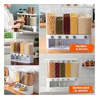Contenedor Ovalado de Granos 10L Blanco y Transparente para Cocina Organizada