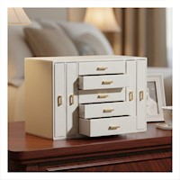 Joyero de Mesa Blanco con Compartimentos para Collares y Anillos Y+Ligas Regalo