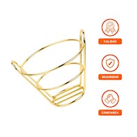 Cesta para Freir en Color Dorado en Forma de Cono para Cocina Moderna Y+Ligas Regalo