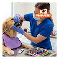 Pack2 Paquete de Cepillos Dentales para Mascotas Multicolor con Cuidado Diario y Suave