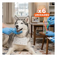 Pack6 Caja de Cepillos Dentales para Mascotas Multicolor con Limpieza Diaria y Facil