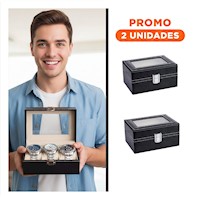 Pack2 Exhibidor de Mesa para 3 Relojes Negro Sofisticado