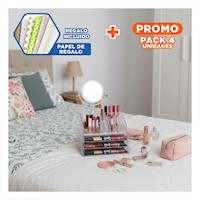 Pack4 Modulo Practico para Cosmeticos con Espejo Transparente Y+Papel Regalo