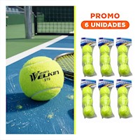 Pack6 Combo 3 Pelotas de Tenis Tennis Balls para Academia de Tenis
