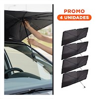 Pack4 Parasol Compacto Plegable para Parabrisas con Ajuste Universal Y+Regalo Sticker