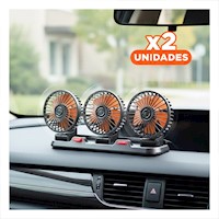 Pack2 Ventilador Interior para Auto 3 Cabezales Negro Potente y Silencioso Y+Papel Regalo