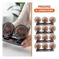 Pack4 Sistema Interior de Ventilacion para Auto 3 Cabezales Negro Y+Regalo Sticker