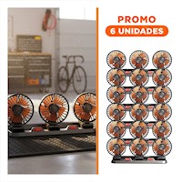 Pack6 Turbina Interior de Aire para Auto 3 Cabezales Negro