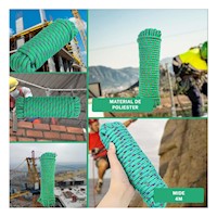 Lazo 4m x 4cm Verde Duradero para Sujecion en Casa y Camping