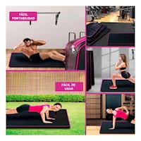 Tapete Fitness Negro Talla S 1M Rosado para Entrenamiento