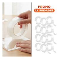Pack12 Fijacion Resistente Doble Contacto de 3 Metros Multifuncional Y+Regalo Sticker