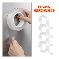 Pack4 Cinta Fuerte Doble Contacto de 3 Metros Multifuncional para Hogar Y+Regalo Sticker