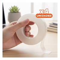 Pack4 Sujecion Adhesiva Doble Contacto de 3 Metros Multifuncional
