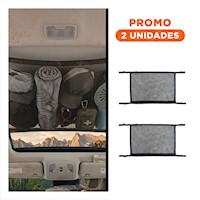 Pack2 Organizador Flexible Negro para Almacenamiento en Techo de Automovil