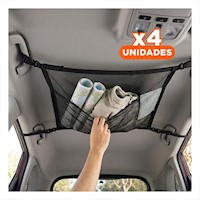Pack4 Soporte Organizador Negro para Almacenamiento en Interior de Automovil