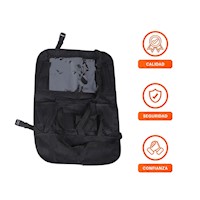 Bolso para Auto en Respaldo de Asiento Negro con Bolsillos Y+Ligas Regalo
