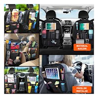 Estuche con Compartimentos para Respaldo de Asiento de Coche Negro