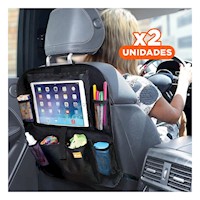 Pack2 Estuche para Auto Organizador de Asiento Trasero Negro Y+Regalo Sticker