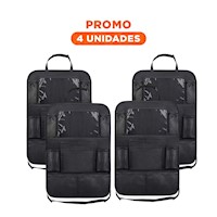 Pack4 Base Interior con Organizador para Respaldo de Asiento Negro Y+Regalo Sticker
