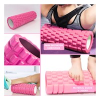 Rodillo Roller Rosado Para Estiramientos y Recuperacion de Musculos Desgastados