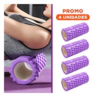 Pack4 Rueda Fitness Roller Morado Perfecta para Uso Seguro y Liberar Tension Y+Regalo Sticker