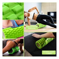 Rodillo Roller Verde Para Estiramientos y Recuperacion de Musculos Desgastados