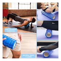 Rodillo Roller Celeste para Estiramientos y Recuperacion de Musculos Desgastados
