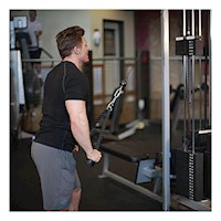 Soporte Polea Doble Agarre para Biceps Triceps Negro para Ejercicios Y+Regalo Sticker