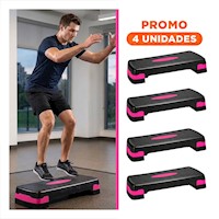 Pack4 Equipo Fitness Rosado de 2 Niveles para Cardio en Casa Y+Regalo Sticker