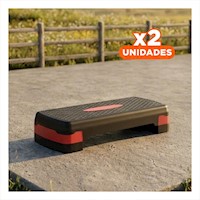 Pack2 Tarima Aerobica Ajustable Rojo para Cardio Diario Y+Regalo Sticker