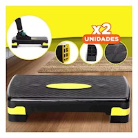 Pack2 Tarima Fitness Amarillo de 2 Niveles para Rutinas en Casa Y+Papel Regalo