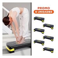 Pack6 Equipo Fitness Amarillo de 2 Niveles para Cardio en Casa