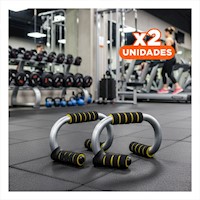 Pack2 Set Fitness Push Up en Forma de S Amarillo con Base Compacta Y+Papel Regalo