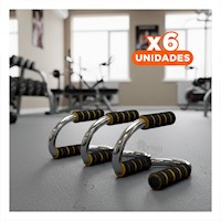 Pack6 Plataforma Activa Push Up en Forma de S Amarillo con Agarre Comodo Y+Regalo Sticker