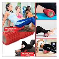 Rodillo Roller Rojo Para Estiramientos y Recuperacion de Musculos Desgastados