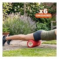 Pack6 Rueda Roller Rojo Para Masajes y Actividad Fisica Diaria Y+Papel Regalo