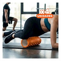 Pack4 Rodillo Deportivo Roller Naranja para Ejercicios de Musculos y Estiramientos