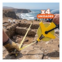 Pack4 Instrumento Resistente 50mt con Asa Amarillo Profesional